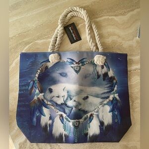 NWT Canvas Printed Beach Tote Bag Native Designs